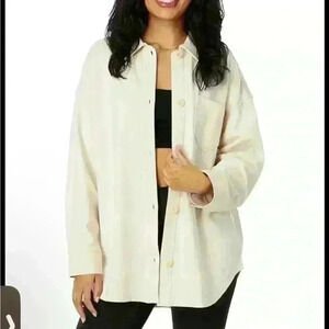 Madewell cream Ponte Oversized Shirt Jacket